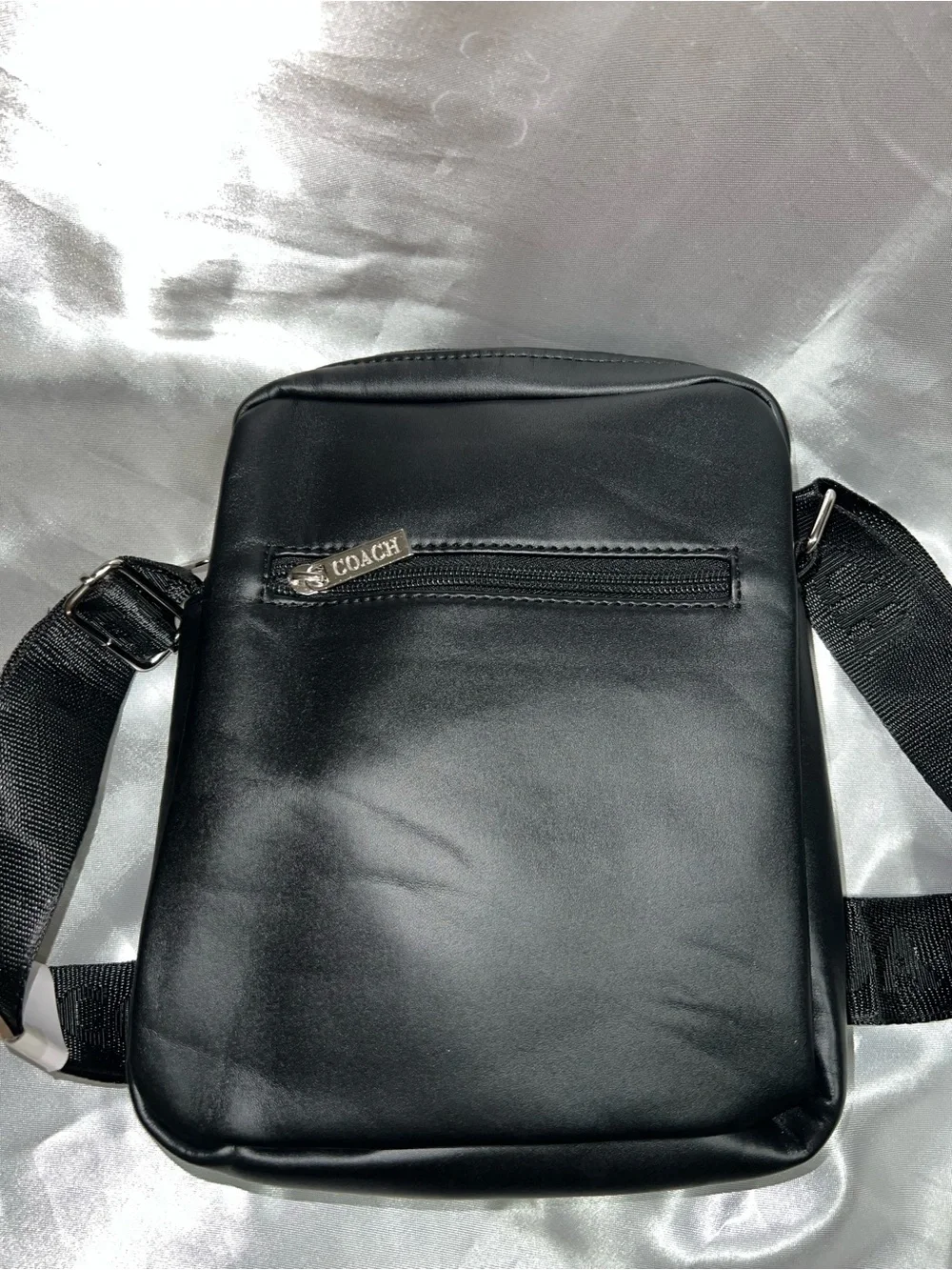 Coach Men’s Brown Signature Messenger Bag with Black Trim